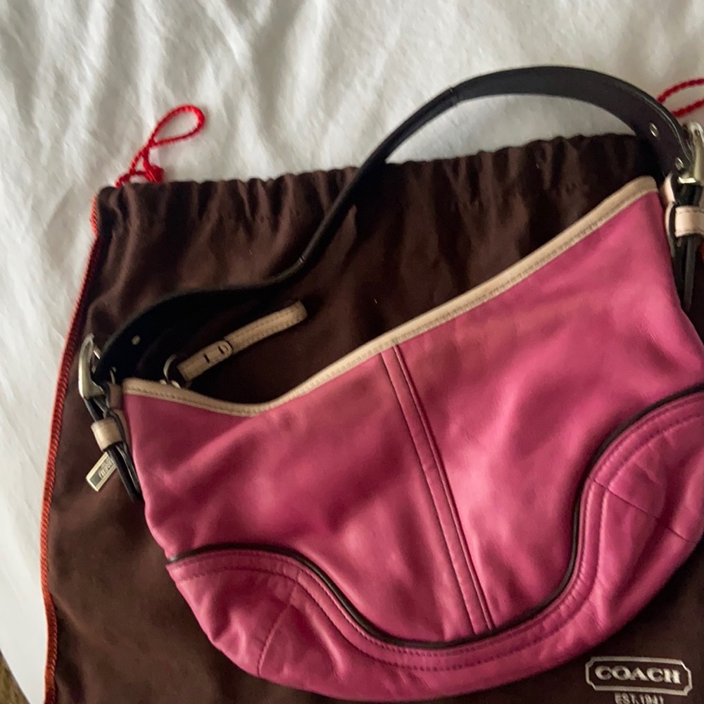Pink Coach Leather Purse